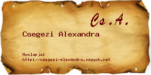 Csegezi Alexandra névjegykártya
